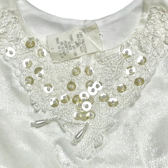 Vintage Pearls & Lace Special Occasion Dress Ivory 18-24 Mons - Picture 4 of 4